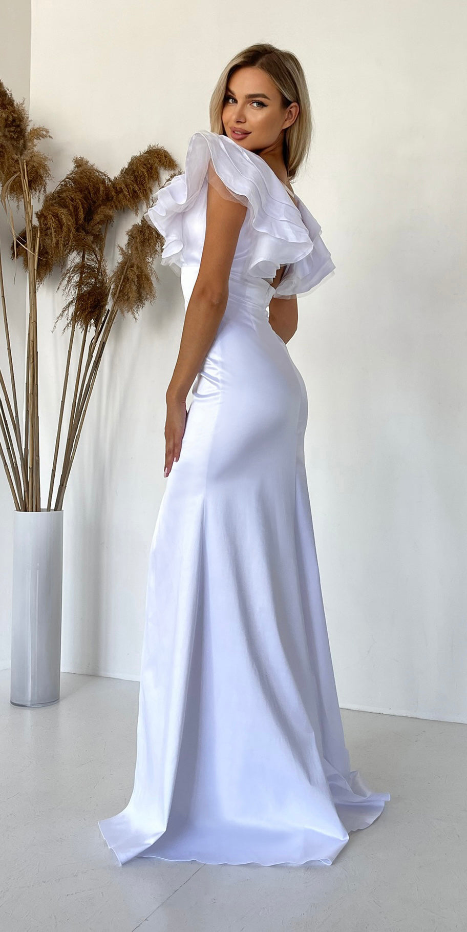 Purple Satin Maxi Dress UK | Open Back Dress-11