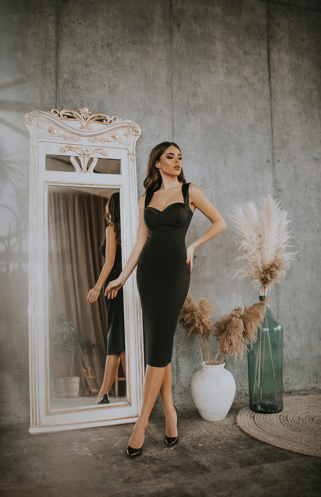elegant white body con dress